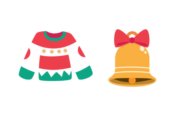 Bell and Sweater Christmas Set Illustrations