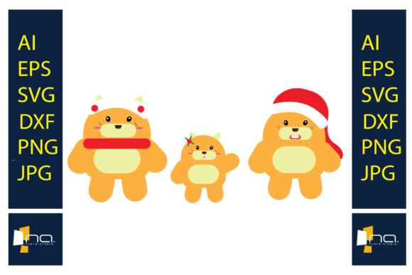 Christmas Bear Family Illustrations