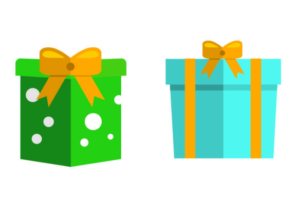 Christmas Gift Box Flat Illustration