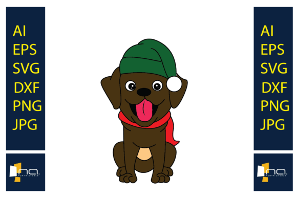Christmas Hat Dog Illustrations