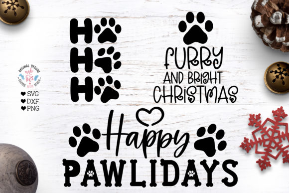 Christmas Pet Quotes Illustrations