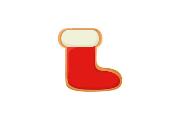 Christmas Red Shoe Cookie Illustration