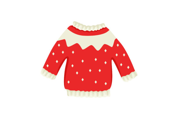 Christmas Shining Red Sweater Illustrations