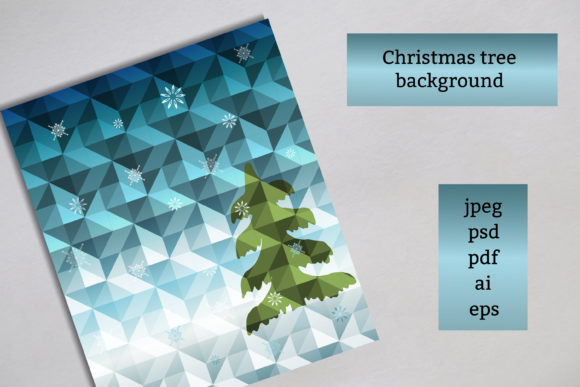 Christmas Tree Background Card Template for Digital Sellers