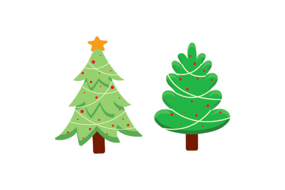 Christmas Tree Cute Set Illustrations