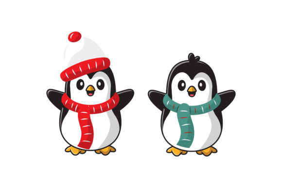 Cute Penguin Winter Set Christmas Asset