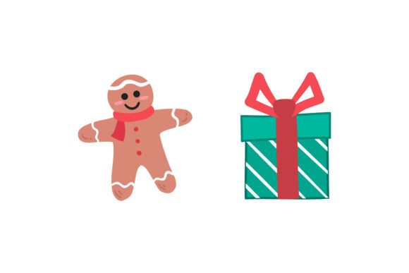 Gift Cookies Set Christmas Illustrations