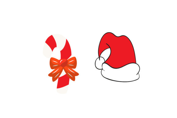 Hat Candy Stick Christmas Set Illustrations