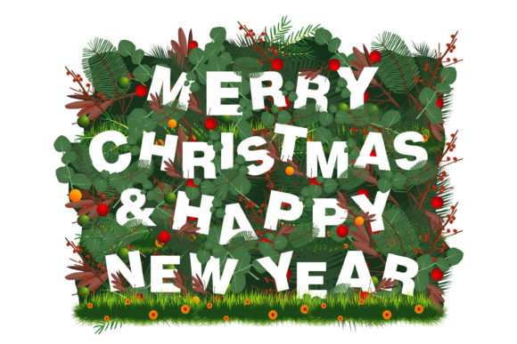 Merry Christmas Happy New Year Illustrations