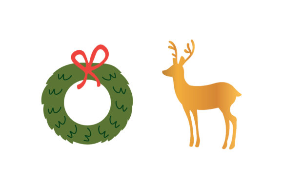 Reindeer Decorations Christmas Asset Illustrations