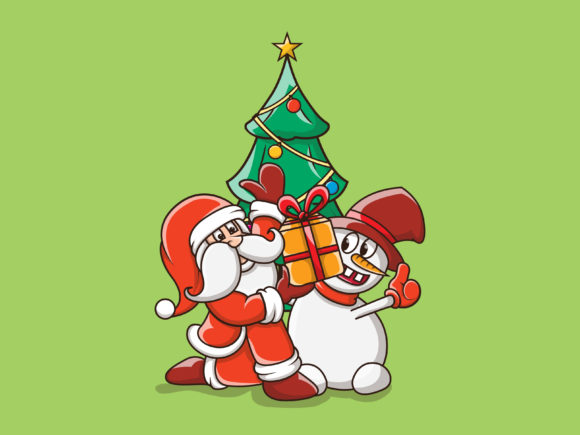 Santa Gift Christmas Illustration
