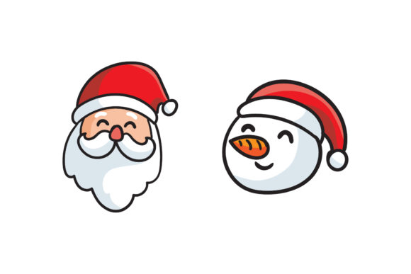 Santa Snowman Set Christmas Illustrations