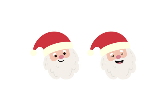 Santa’s Head Vector Set for Christmas Illustrations