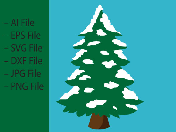 Snow Christmas Tree Vector Illustration