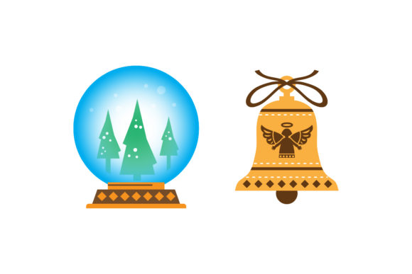 Snowball Bell Vector Christmas Set
