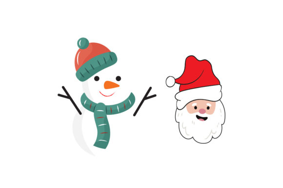 Snowman Santa Christmas Set Illustrations