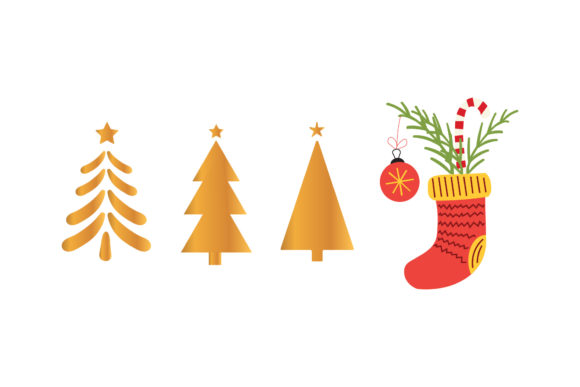 Tree Stocking Set Christmas Asset