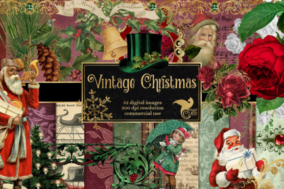 Vintage Christmas Graphics Illustrations